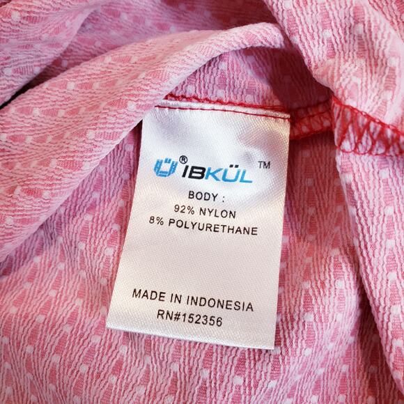 NWT IBKUL Icefit Technology LS Polo Tie Dye Red UPF 50+ Men's Size XL *Tiny Snag - Picture 5 of 10